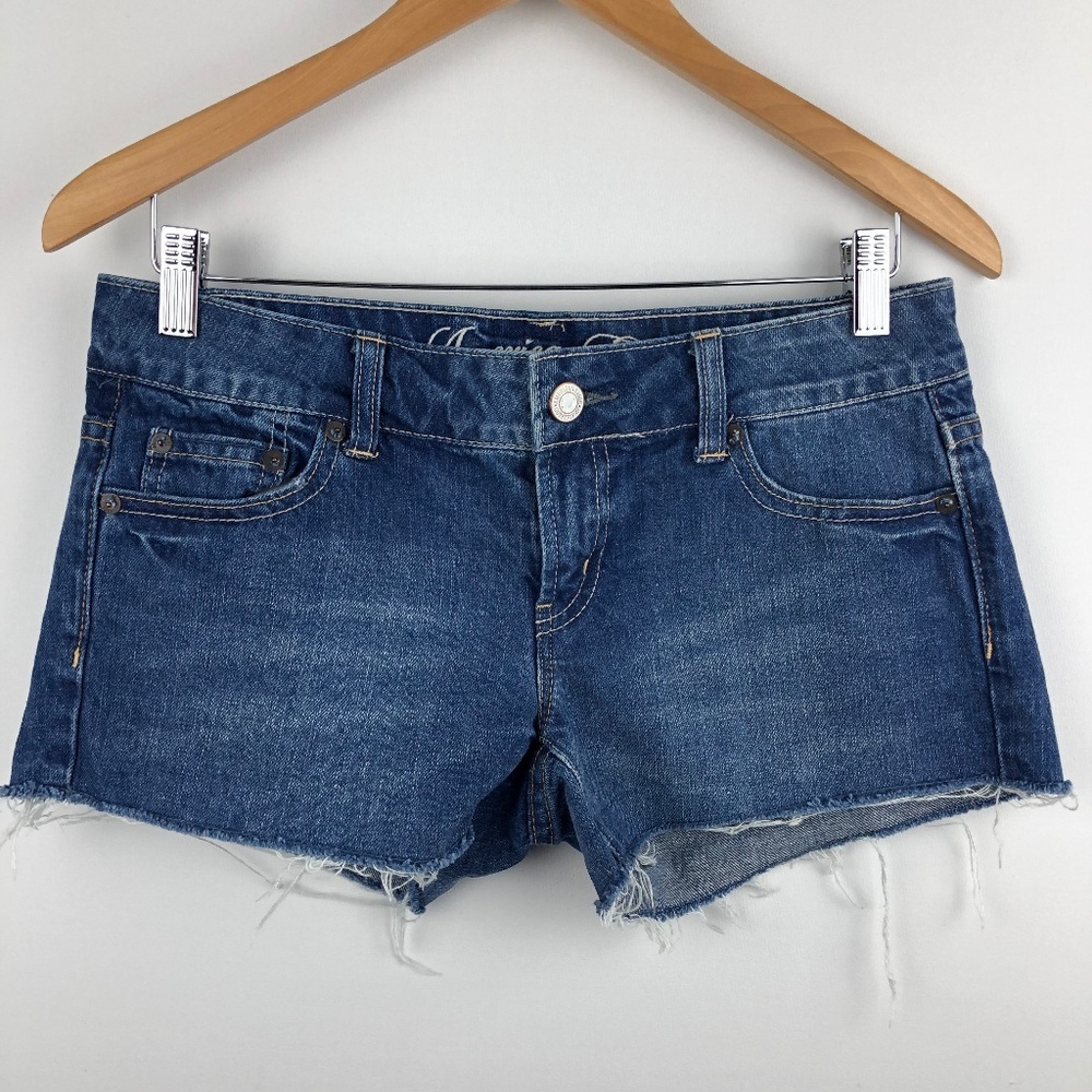 AE American Eagle Raw Hem Denim Shorts 4